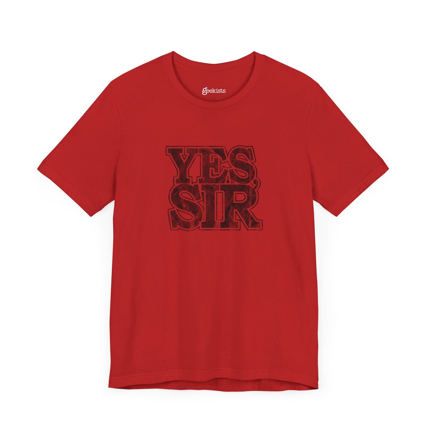 Red-3XL T-Shirt Yes Sir! Alpha Guy Military Nerd T-Shirt | Distressed Command Tees for LGBTQ+ Army Families