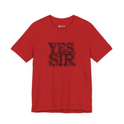 Red-3XL T-Shirt Yes Sir! Alpha Guy Military Nerd T-Shirt | Distressed Command Tees for LGBTQ+ Army Families