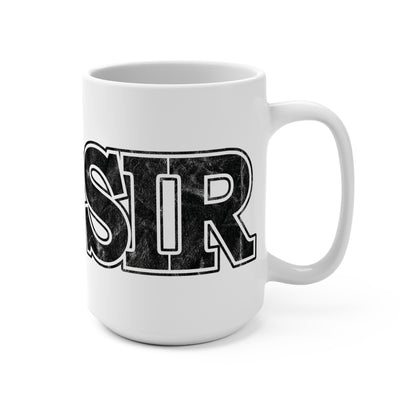 Sir 15oz Coffee Mug with Distressed Typography