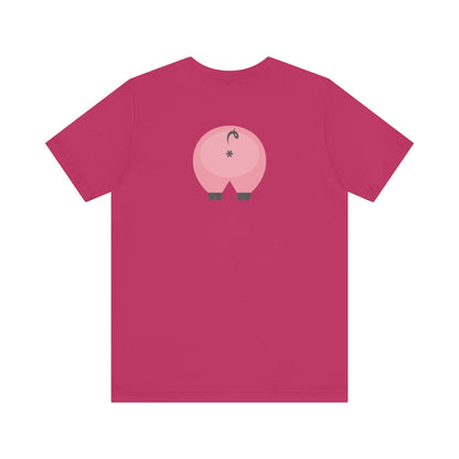 Berry / 3XL Clothing Stuff > Shirts & Tops > Short Sleeve Jersey Tee Funny Pig Butt Short Sleeve Jersey Tee – Cheeky Gift for Animal Lovers