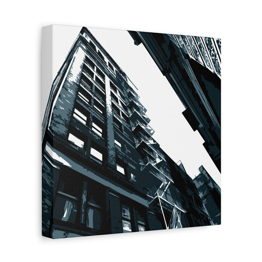 SoHo NYC Grunge Square Stretched Canvas Print — Graphic — Front