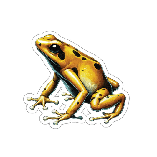 Golden Poison Dart Frog Stickers | Quirky Frog Gift for Biology Nerds | Peel-and-Play Fun