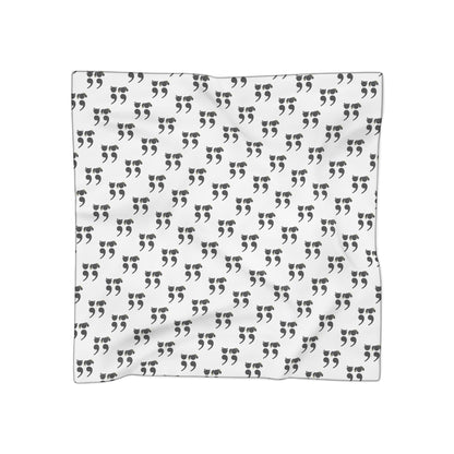 Black and white scarf featuring semicolon-style dog and cat faces in a minimalist repeating pattern – perfect for grammar nerds and pet lovers | variant