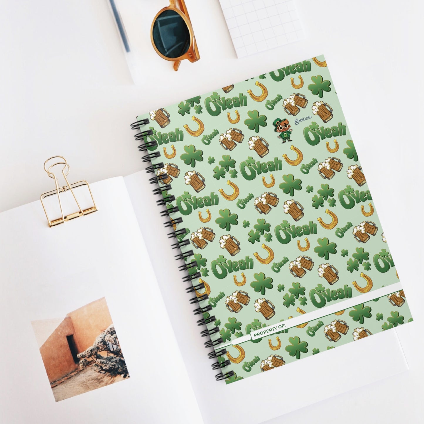 Find the Nerdy Leprechaun Spiral Notebook | St. Patrick’s Day Ruled Journal | Shamrock Writing Pad