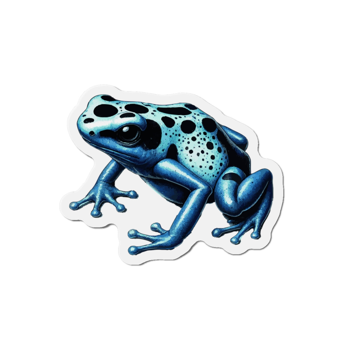 Stickers Blue Poison Dart Frog Vinyl Magnet | Quirky Frog Gift for Biology Nerds | Magnetized Fun