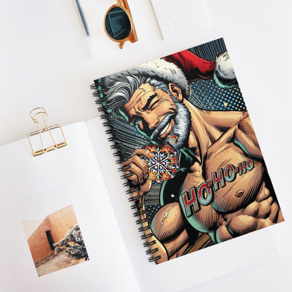 Ho-Ho-Ho! Naughty Santa Claus Spiral Notebook | Sexy Cookie Eater Holiday Gift & Planning Tool