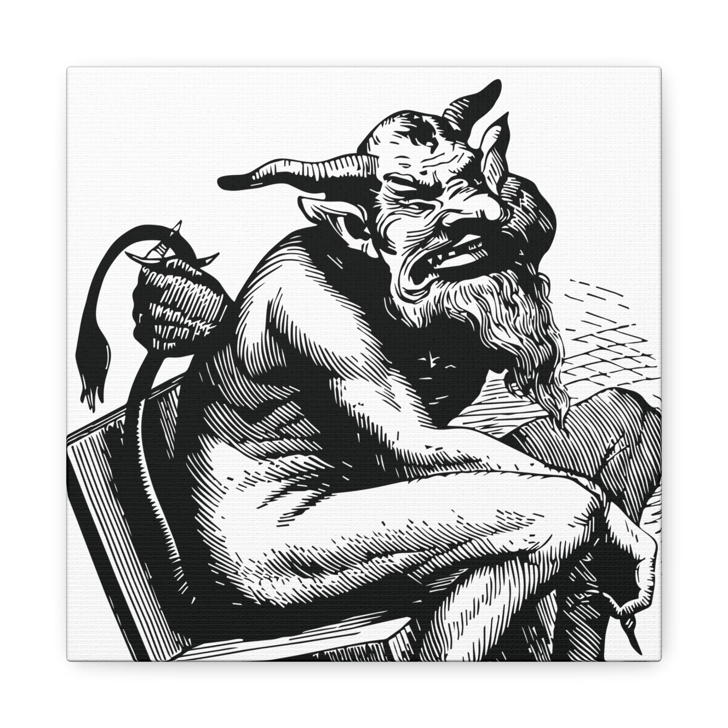 Belphégor from Dictionnaire Infernal 1863 — Victorian gothic sloth demon engraving canvas wall art | hero