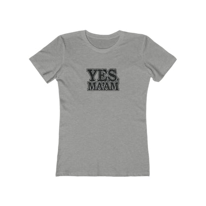 Heather-Grey-3XL T-Shirt Yes Ma'am! Alpha Female Military Nerd T-Shirt | Distressed Command Tees for LGBTQ+ Army Families