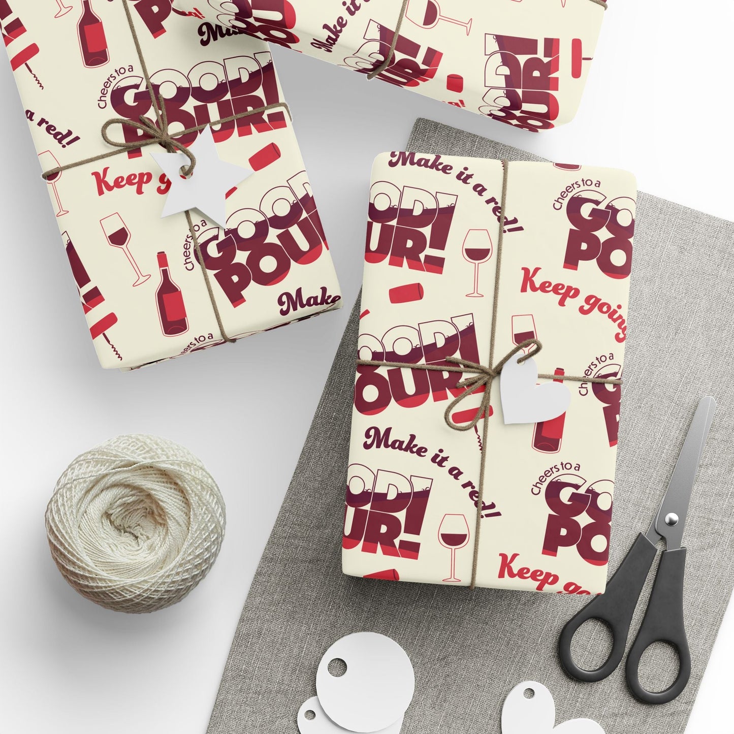 30-x-72-Matte Gift Giving Cheers to a Good Pour | Wine-Themed Gift Wrap | Premium Matte or Glossy Wrapping Paper