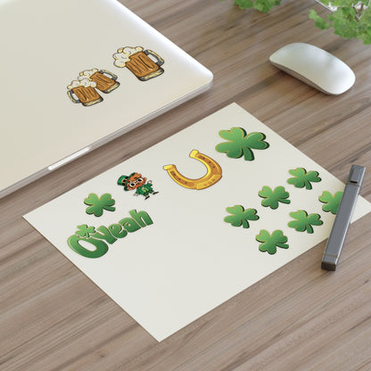 Find the Nerdy Leprechaun Sticker Sheet | St. Patrick’s Day Vinyl Decals | Irish-Themed Stickers