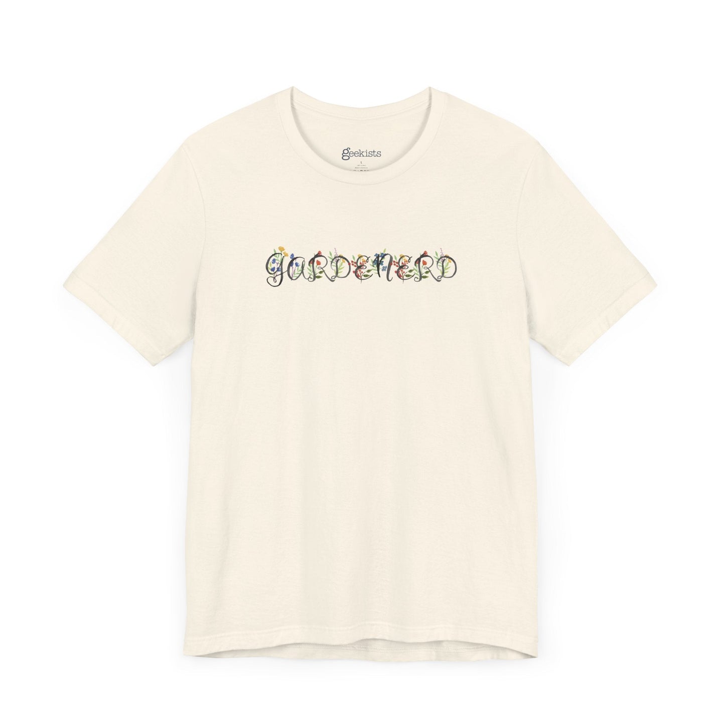 Natural-4XL T-Shirt Gardenerd Unisex T-Shirt – Funny Garden Nerd Shirt with Watercolor Floral Design | Made in USA | Free Shipping