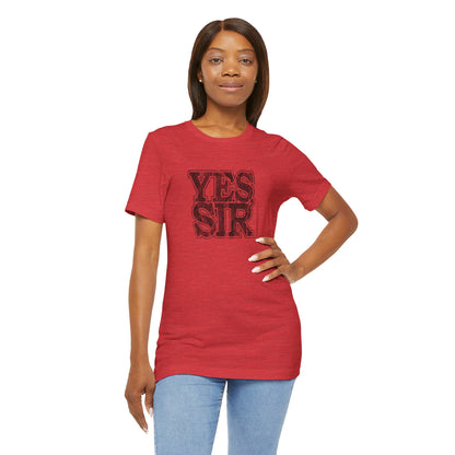 T-Shirt Yes Sir! Alpha Guy Military Nerd T-Shirt | Distressed Command Tees for LGBTQ+ Army Families