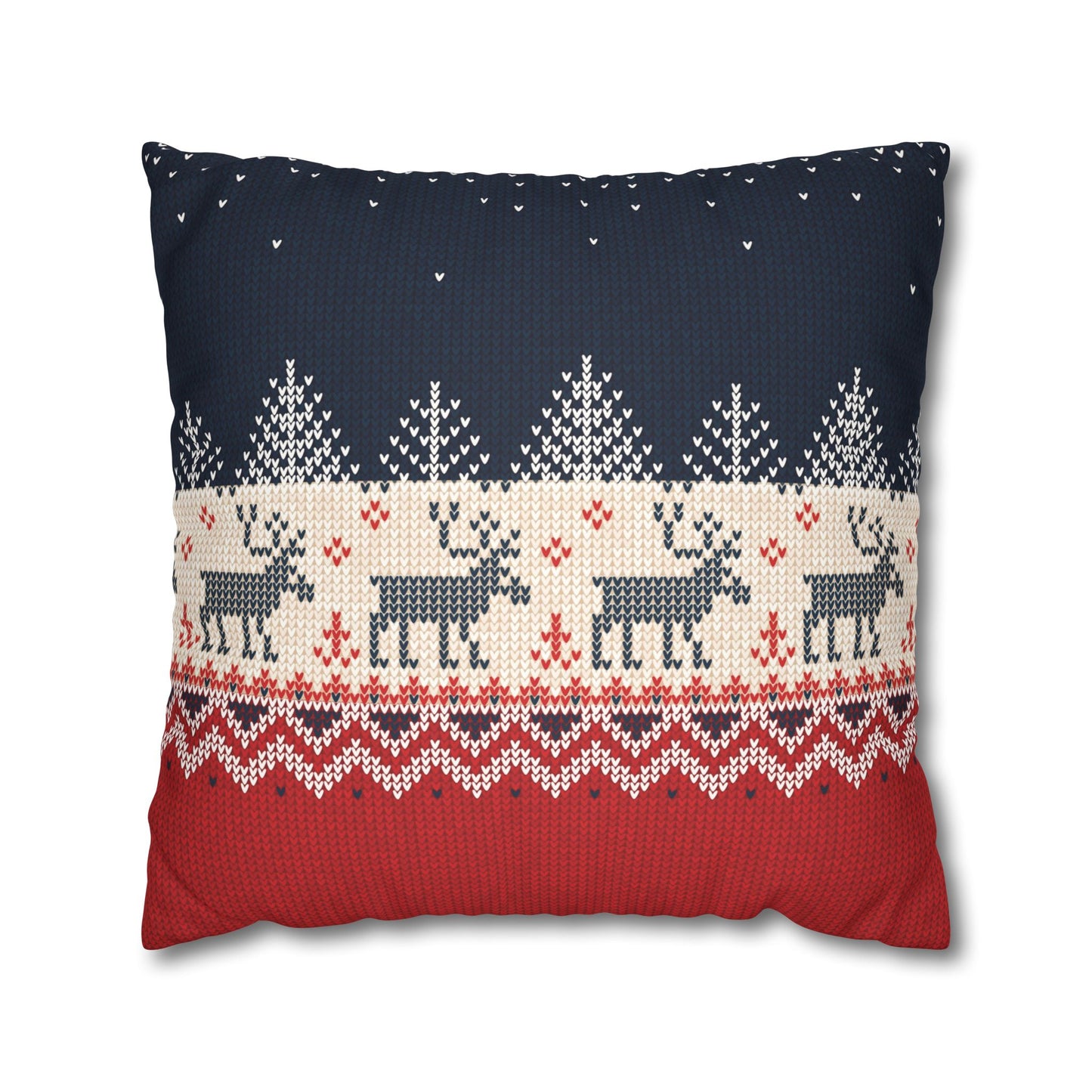 20-20 Home Decor Ugly Reindeer Sweater Throw Pillow Cover | Festive Knit-Effect Decor | Secular Christmas Home Accent