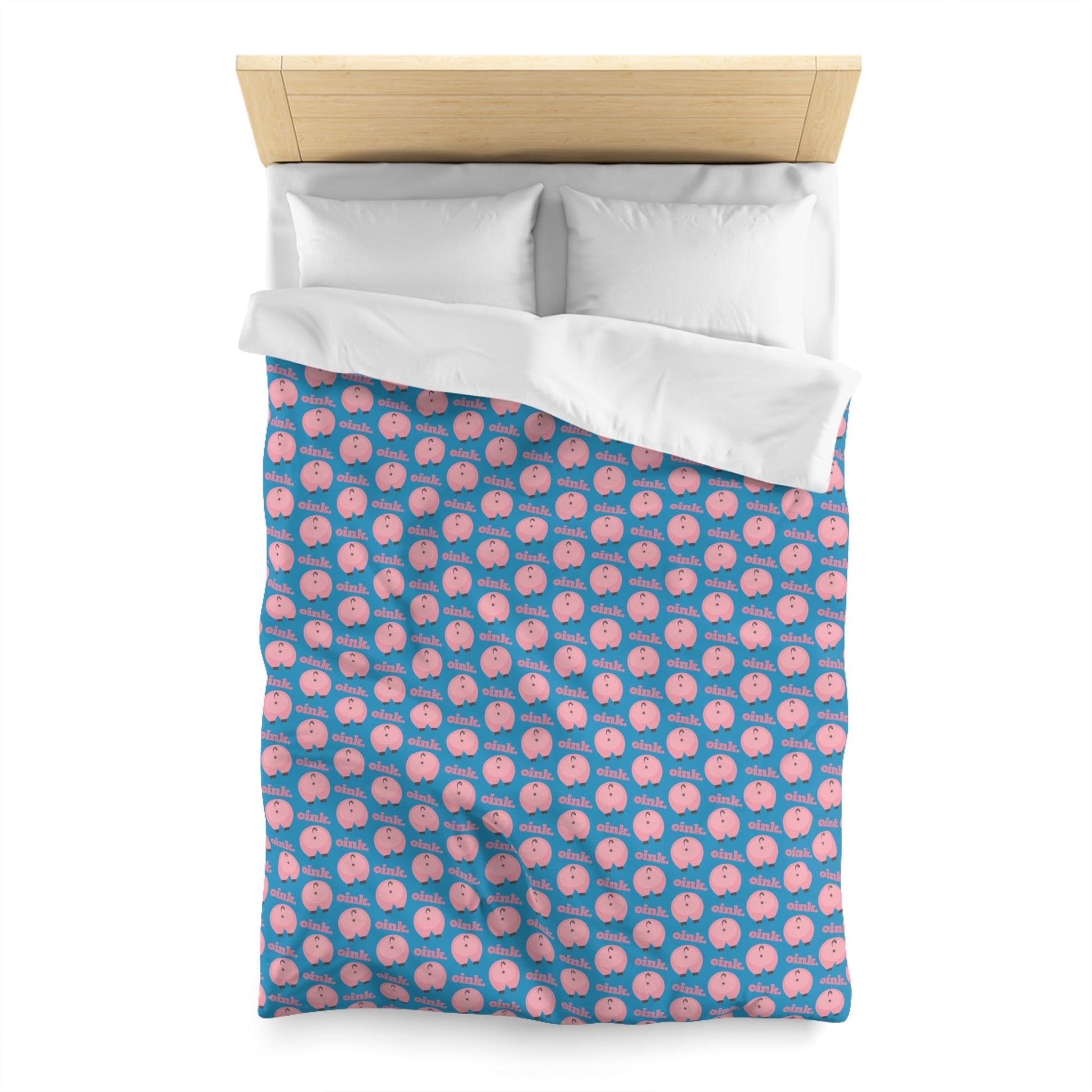 Twin / White Home Stuff > Bed & Bath > Microfiber Duvet Cover Funny Pig Butt Pattern Microfiber Duvet Cover – Quirky Bedding for Animal Lovers