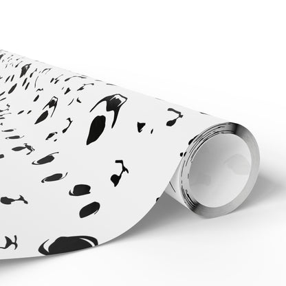 Pet Faces Wrapping Paper – Black and White Dog Party Design | variant image