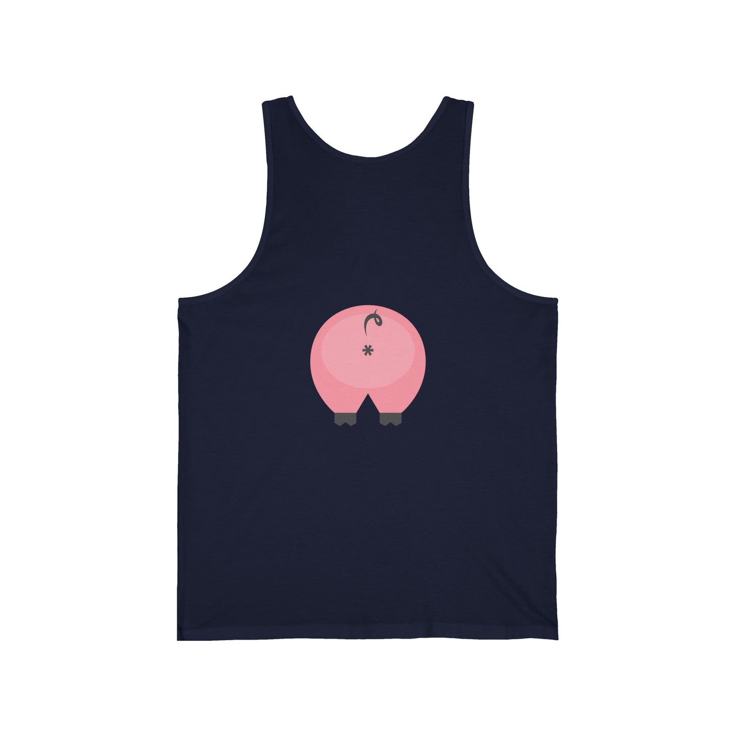 2XL / Navy Clothing Stuff > Shirts & Tops > Jersey Tank Top Funny Pig Butt Jersey Tank Top – Cheeky Gift for Animal Lovers
