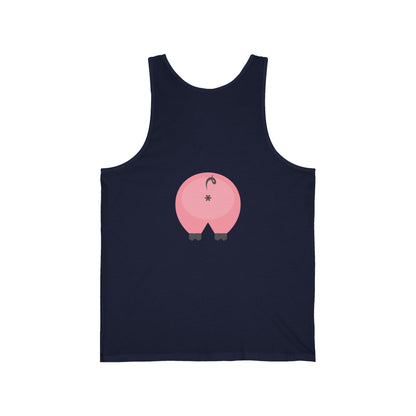 2XL / Navy Clothing Stuff > Shirts & Tops > Jersey Tank Top Funny Pig Butt Jersey Tank Top – Cheeky Gift for Animal Lovers