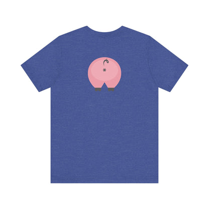 Heather Royal Blue / 3XL Clothing Stuff > Shirts & Tops > Short Sleeve Jersey Tee Funny Pig Butt Short Sleeve Jersey Tee – Cheeky Gift for Animal Lovers