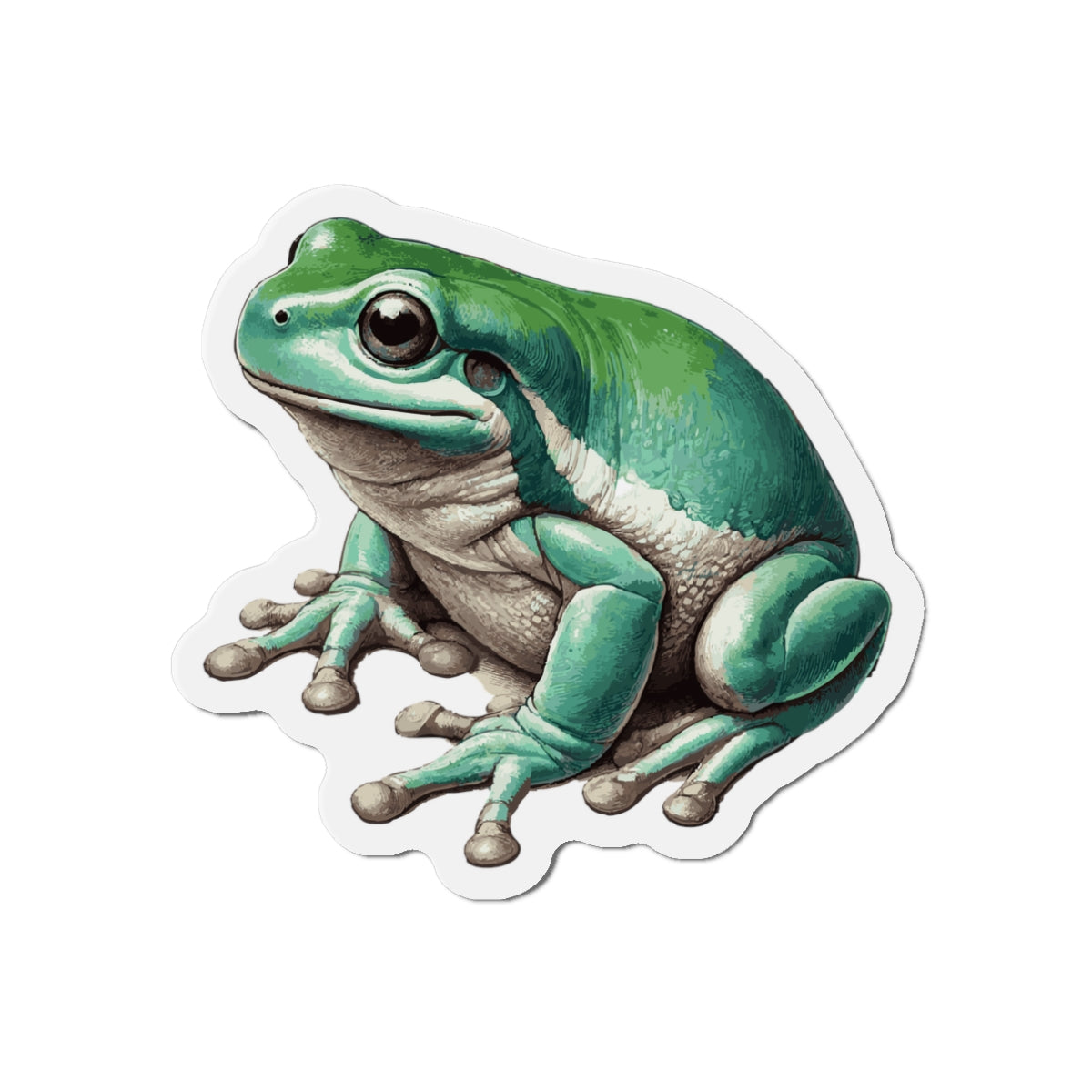 3-x-3-Die-Cut-1-pc Stickers White’s Tree Frog Vinyl Magnet | Quirky Frog Gift for Biology Nerds | Magnetized Fun