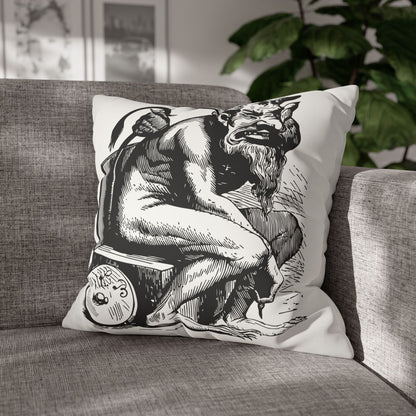 Belphégor from Dictionnaire Infernal 1863 — Victorian gothic sloth demon engraving throw pillow | scene
