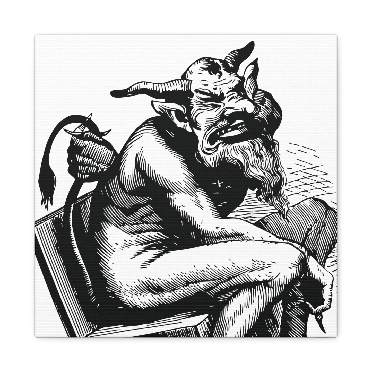 Belphégor from Dictionnaire Infernal 1863 — Victorian gothic sloth demon engraving canvas wall art | variant