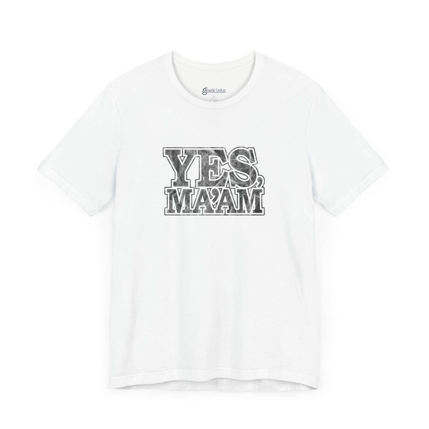 White-3XL T-Shirt Yes Ma'am! Alpha Female Military Nerd T-Shirt | Distressed Command Tees for Army Families