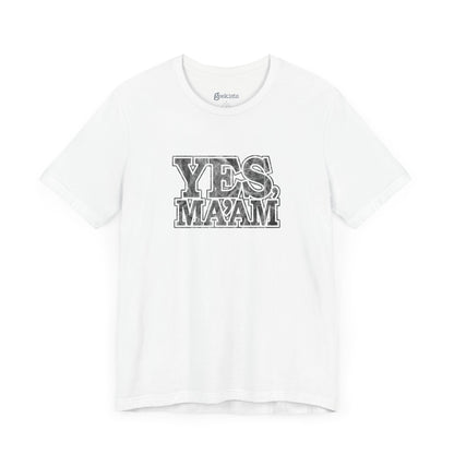 White-3XL T-Shirt Yes Ma'am! Alpha Female Military Nerd T-Shirt | Distressed Command Tees for Army Families