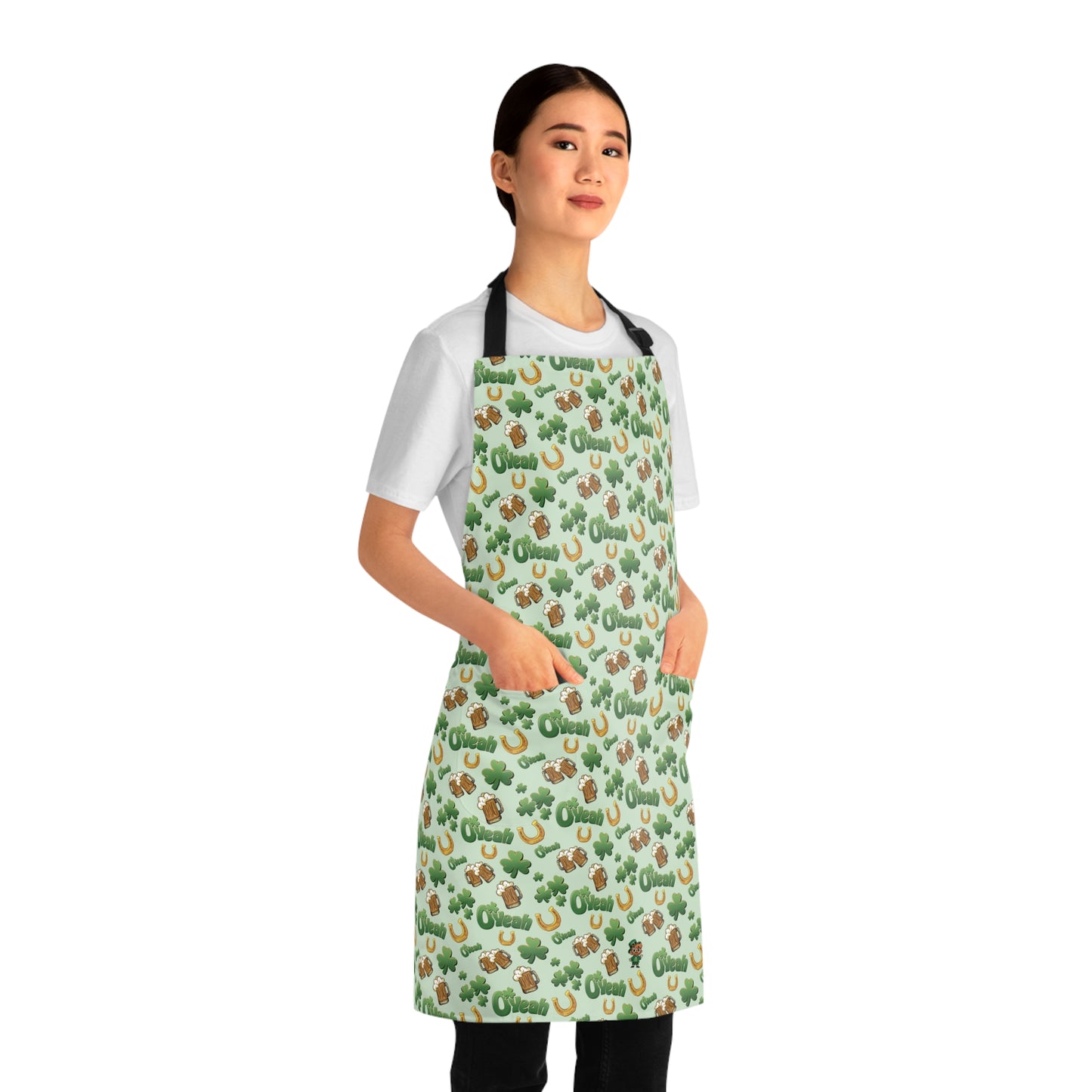 Find the Nerdy Leprechaun Kitchen Apron | Fun St. Patrick’s Day Cooking Gear | Shamrocks & Beer Print