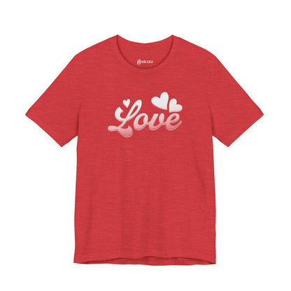 T-Shirt Love Heart Graphic Tee – Red Valentine’s Shirt