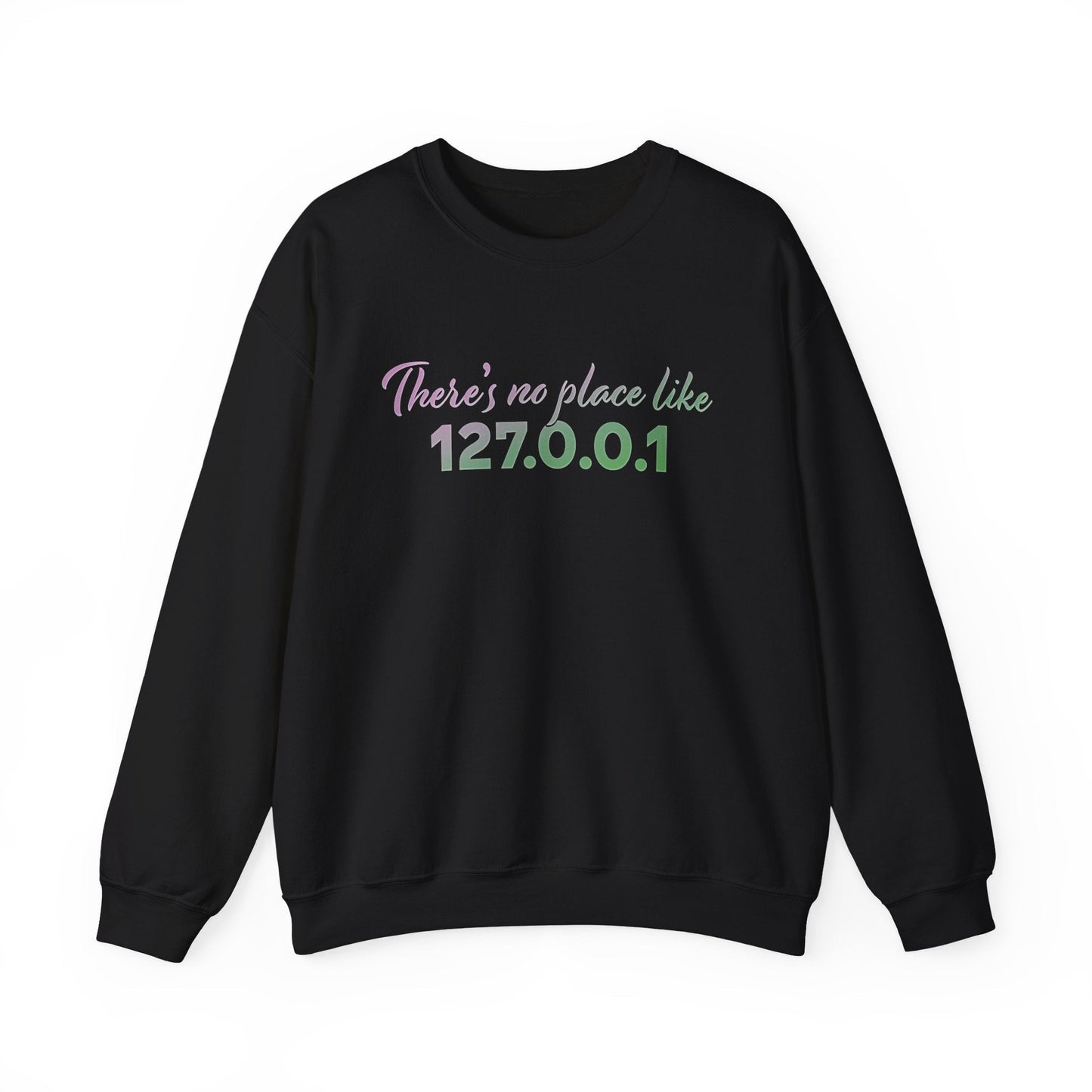 Unisex crewneck sweatshirt with 127.0.0.1 localhost print, cozy geeky pullover for programmers and tech lovers | variation