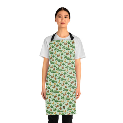 Find the Nerdy Leprechaun Kitchen Apron | Fun St. Patrick’s Day Cooking Gear | Shamrocks & Beer Print