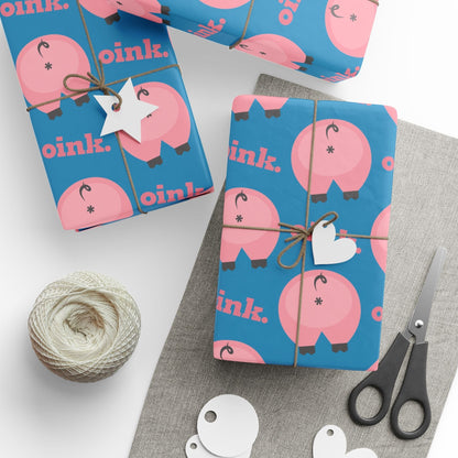 30'' x 72'' / Glossy Paper Stuff > Gift Giving > Wrapping Paper Funny Pig Butt Pattern Wrapping Paper Roll – Quirky Gift for Animal Lovers