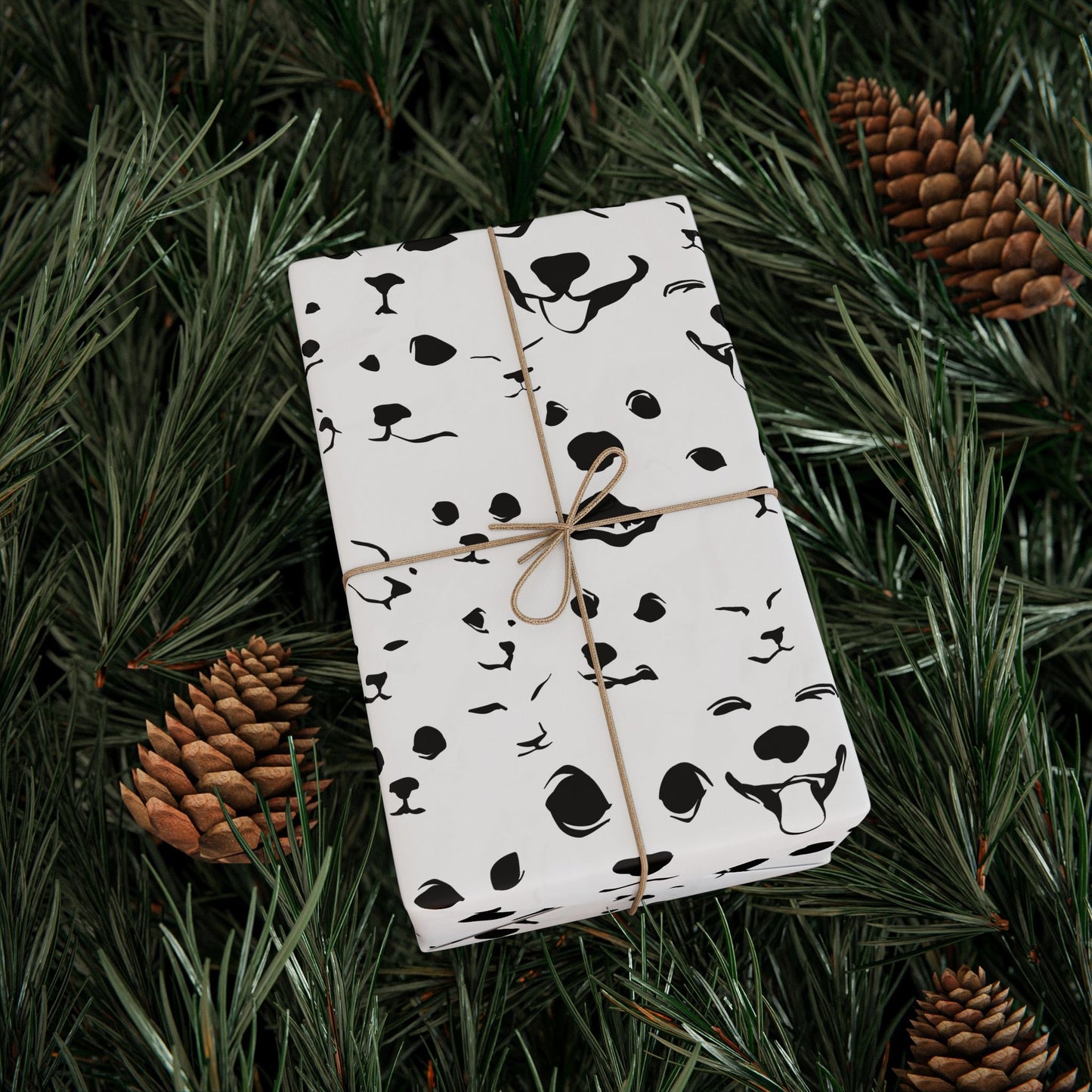 Pet Faces Wrapping Paper – Black and White Dog Party Design | variant image