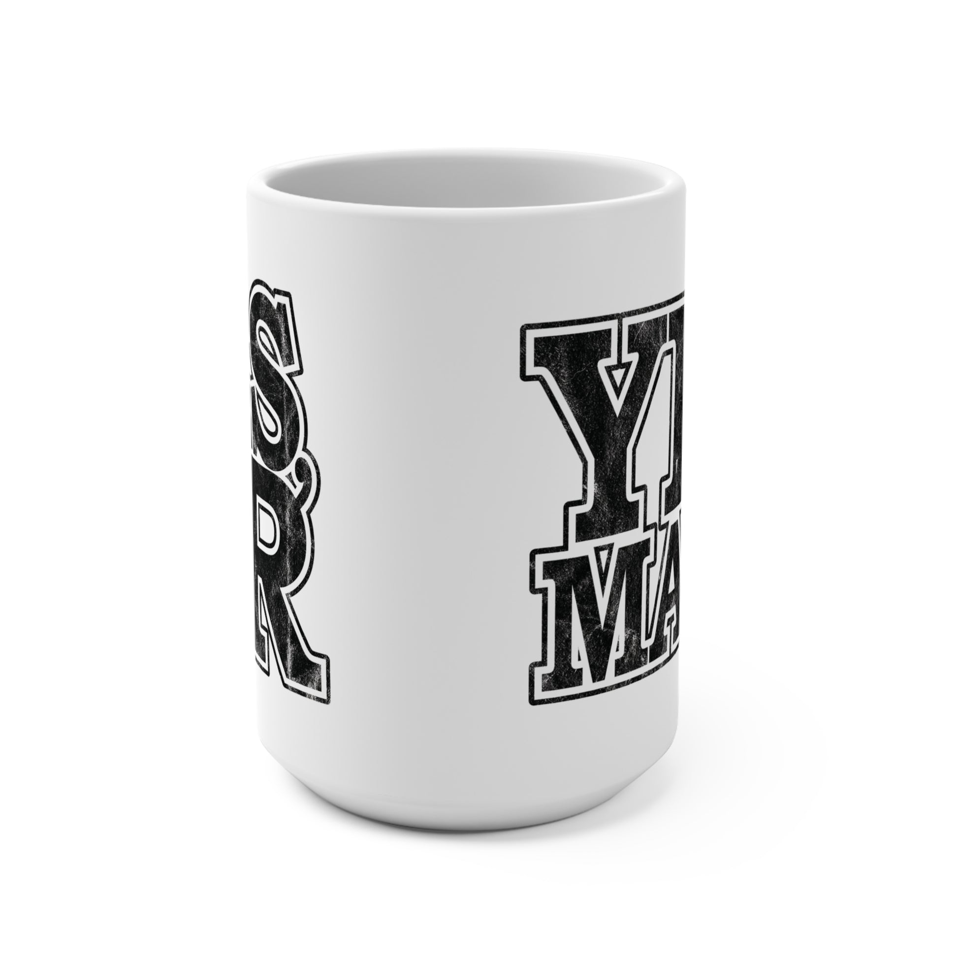 Yes Ma’am Yes Sir 15oz Coffee Mug with Distressed Typography