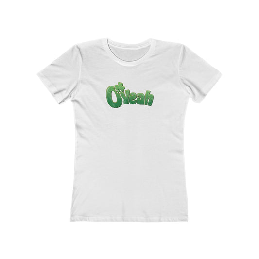 O'Yeah Retro Distressed Women's T-Shirt | Funny Irish Tee | Vintage-Looking St. Paddy’s Day Shirt