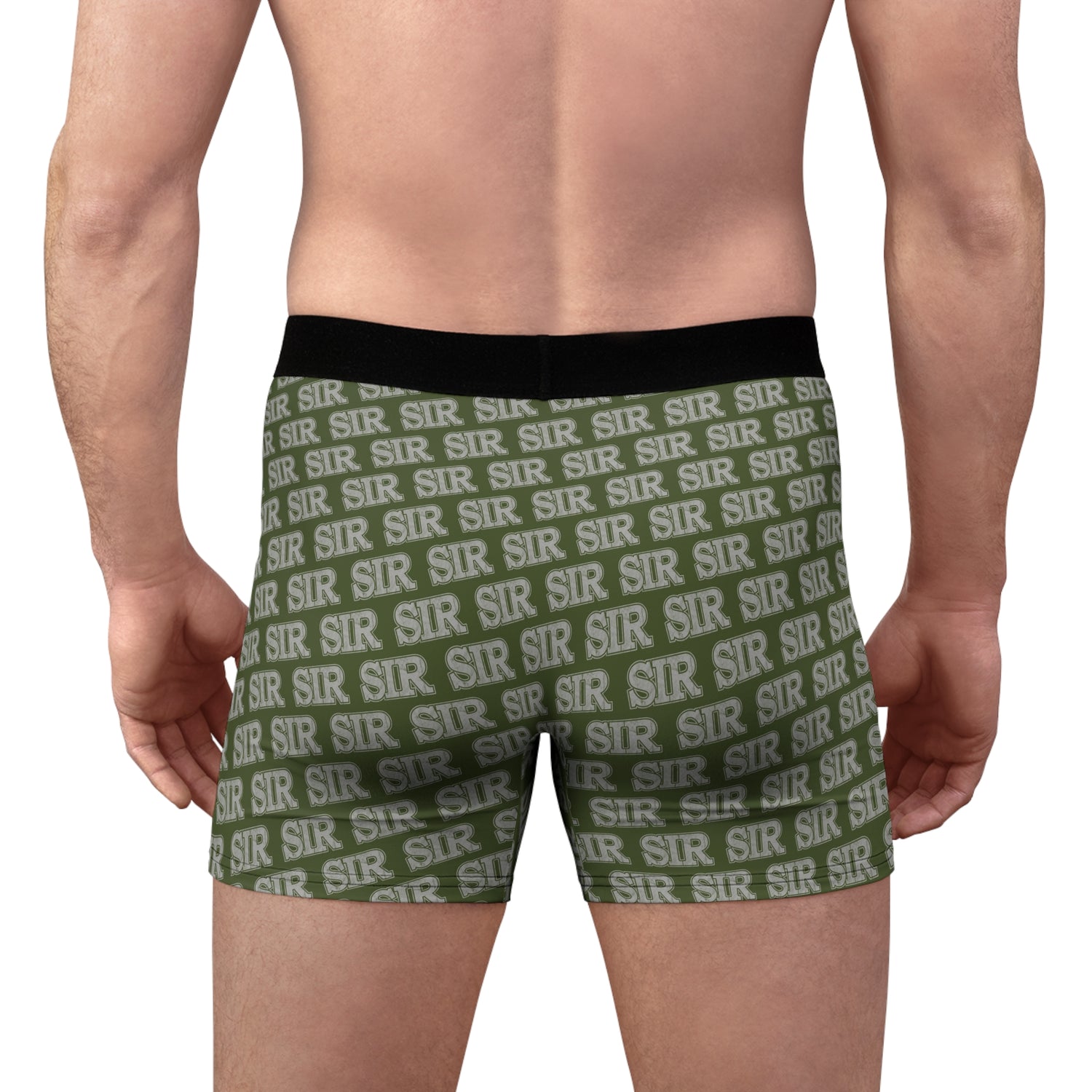 All Over Prints Sir Alpha Guy Military Nerd Boxer Briefs | Army Green Distressed Pattern | Commanding Underwear for Alpha Personalities