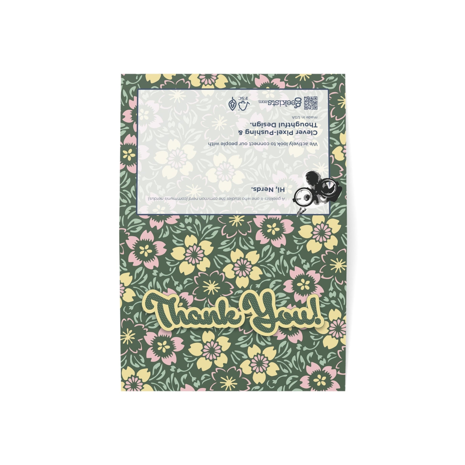Paper Stuff > Gift Giving > Greeting Cards Floral Thank You Card | Sweet Sentiment Greeting with Envelope