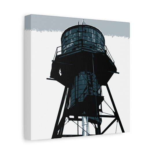 NYC Water Tower Square Stretched Canvas Print — Graphic — Front