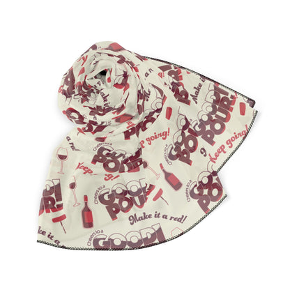 Accessories Cheers to a Good Pour | Wine-Themed Fashion Scarf | Lightweight Voile or Chiffon for National Red Wine Day