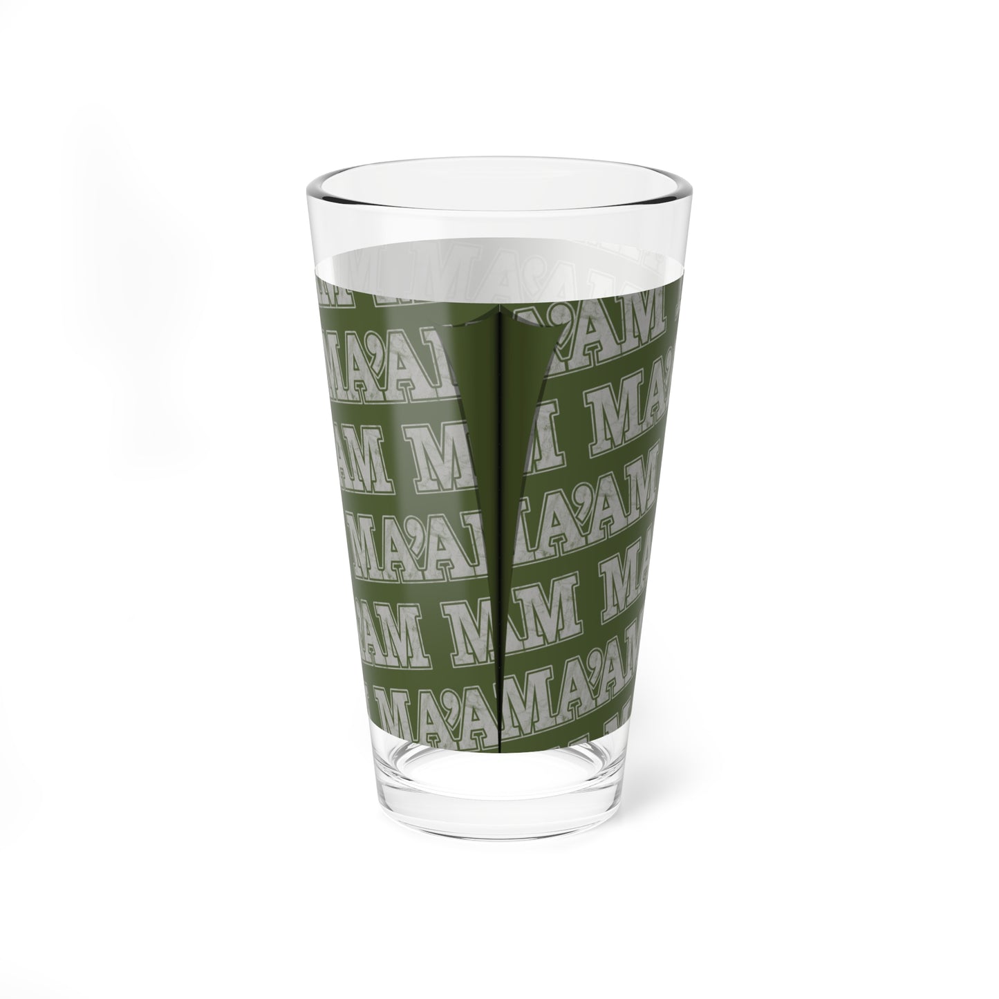 Mug Ma’am Alpha Female Military Nerd Pint Glass | Army Green Distressed Pattern | Durable Drinkware for Strong Women