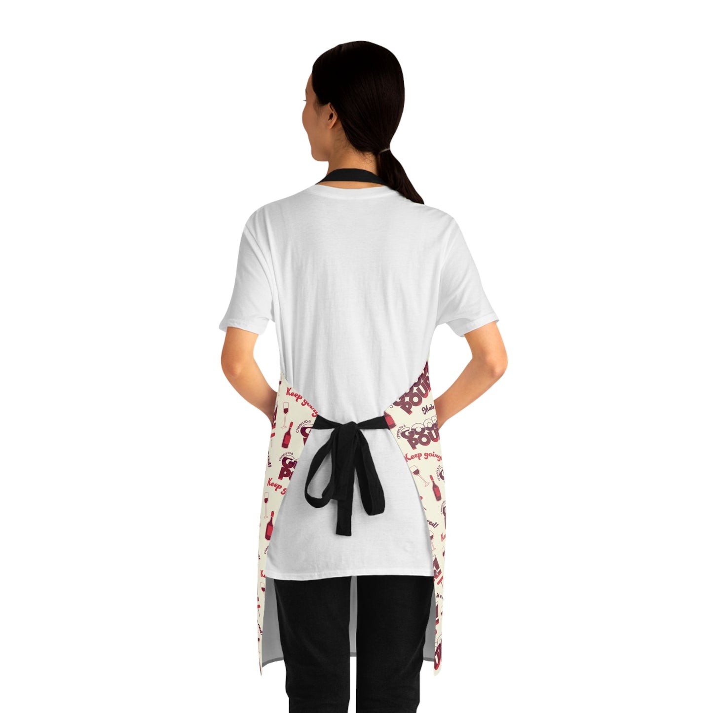 All Over Prints Cheers to a Good Pour | Wine-Themed Kitchen Apron | Adjustable Cooking & Grilling Apron