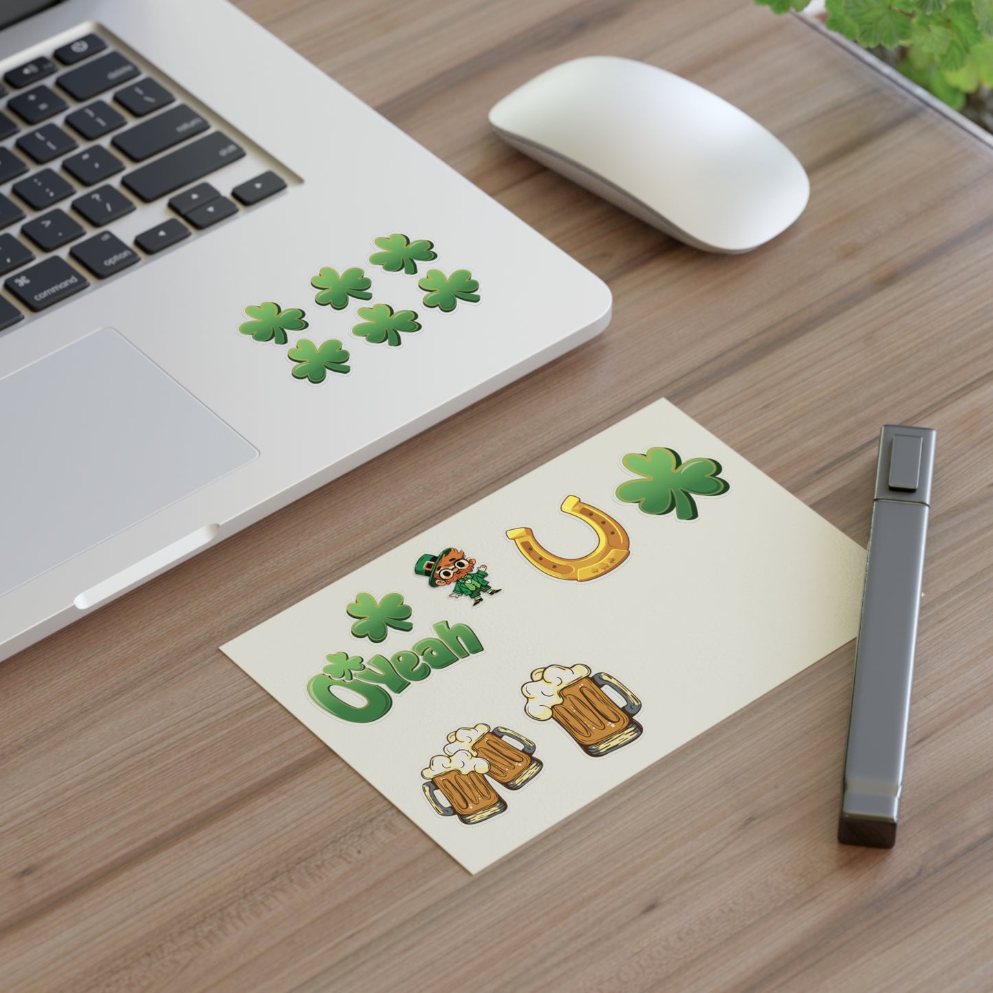 Find the Nerdy Leprechaun Sticker Sheet | St. Patrick’s Day Vinyl Decals | Irish-Themed Stickers