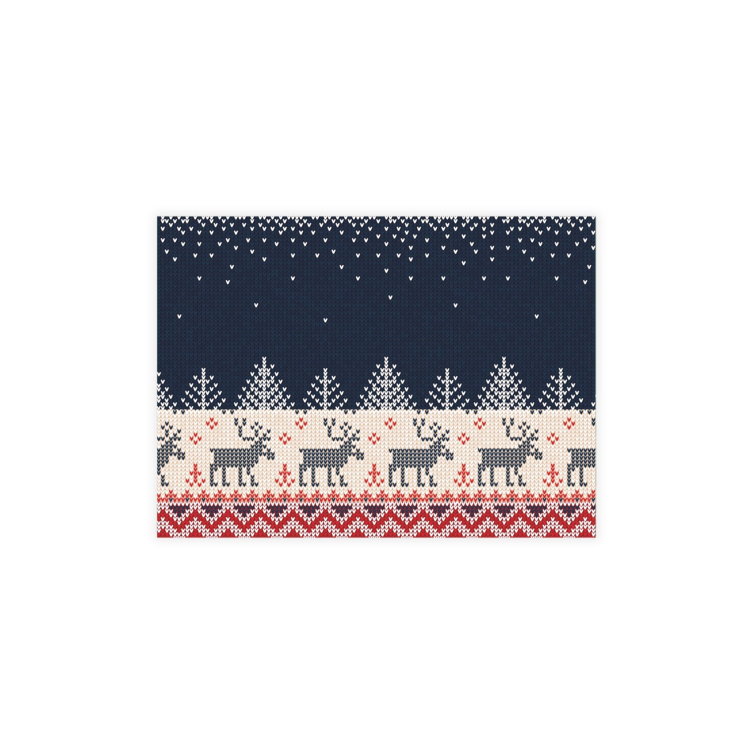 4.9-x-3.5-Horizontal-Coated-one-side-10-pcs Paper products Ugly Reindeer Sweater Postcard Bundles | Funny Holiday Card with Envelopes | Knit-Look Festive Stationery