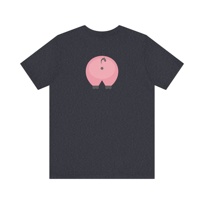 Heather Navy / 3XL Clothing Stuff > Shirts & Tops > Short Sleeve Jersey Tee Funny Pig Butt Short Sleeve Jersey Tee – Cheeky Gift for Animal Lovers