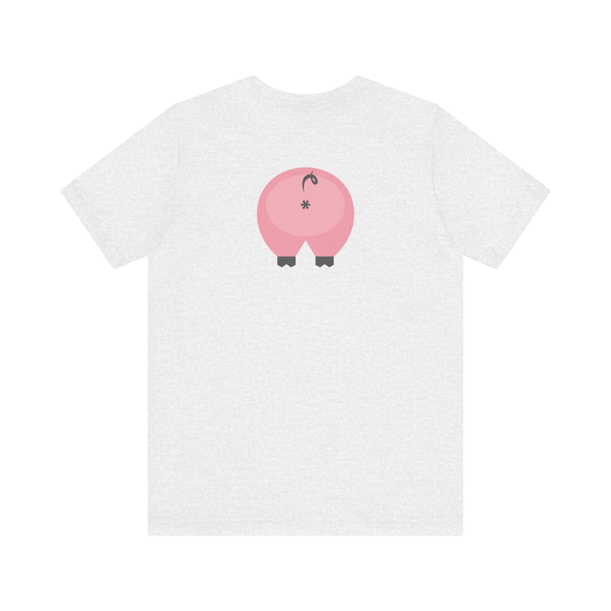 Ash / 3XL Clothing Stuff > Shirts & Tops > Short Sleeve Jersey Tee Funny Pig Butt Short Sleeve Jersey Tee – Cheeky Gift for Animal Lovers