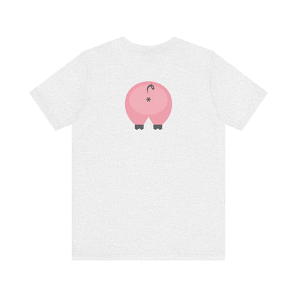 Ash / 3XL Clothing Stuff > Shirts & Tops > Short Sleeve Jersey Tee Funny Pig Butt Short Sleeve Jersey Tee – Cheeky Gift for Animal Lovers