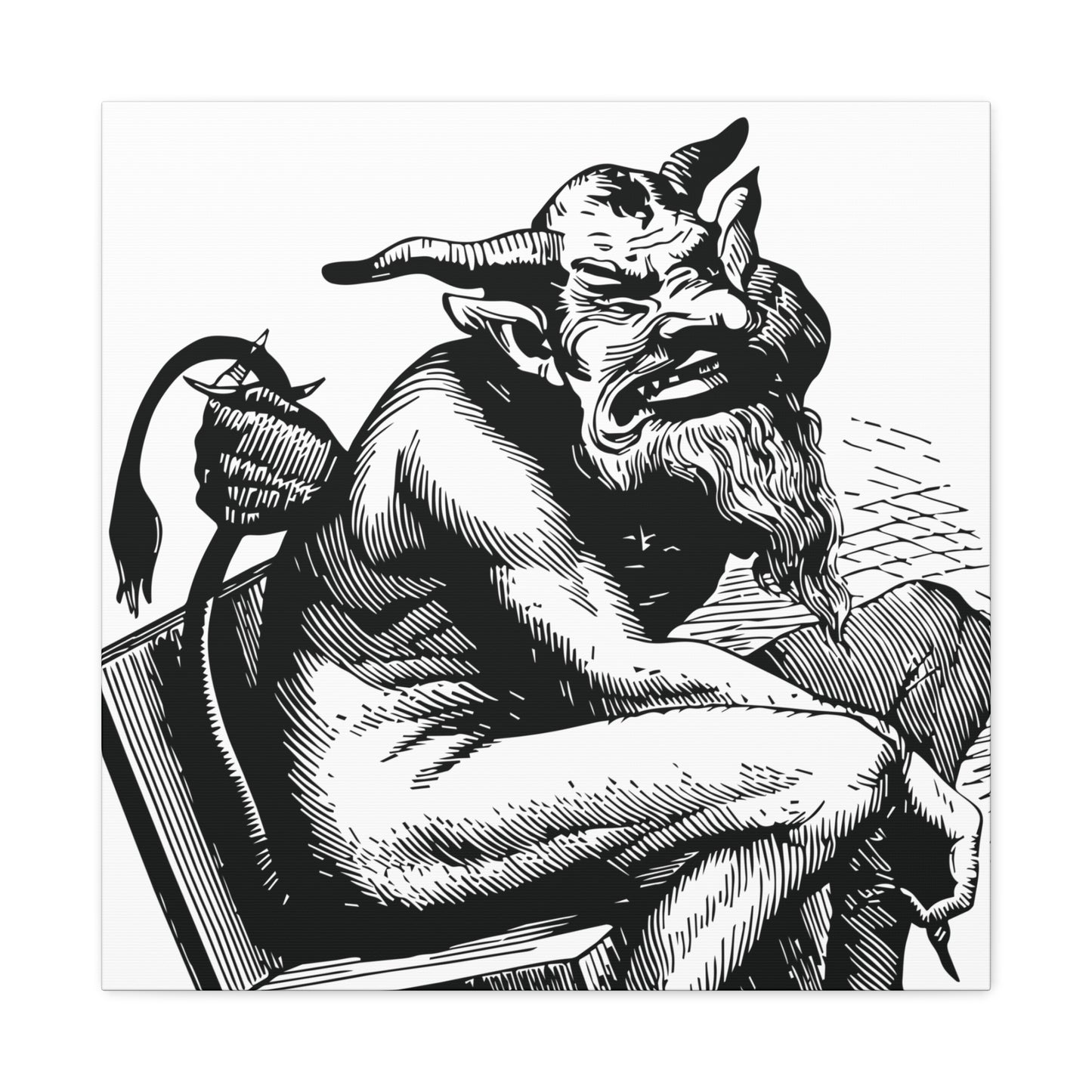 Belphégor from Dictionnaire Infernal 1863 — Victorian gothic sloth demon engraving canvas wall art | variant