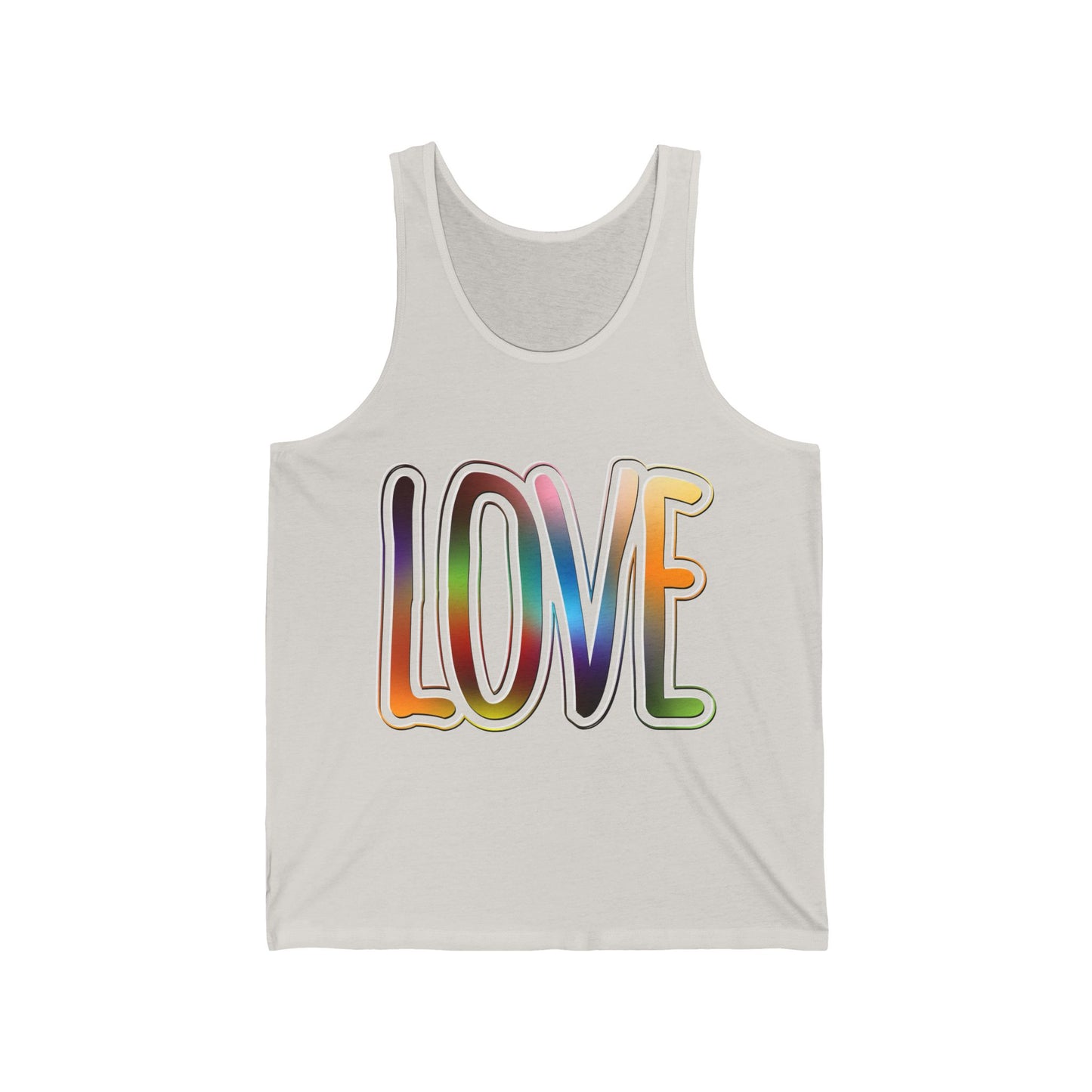 Big Love, Love Big | Bold Rainbow Typography Unisex Lightweight Tank Top for Pride, Valentine’s, and More