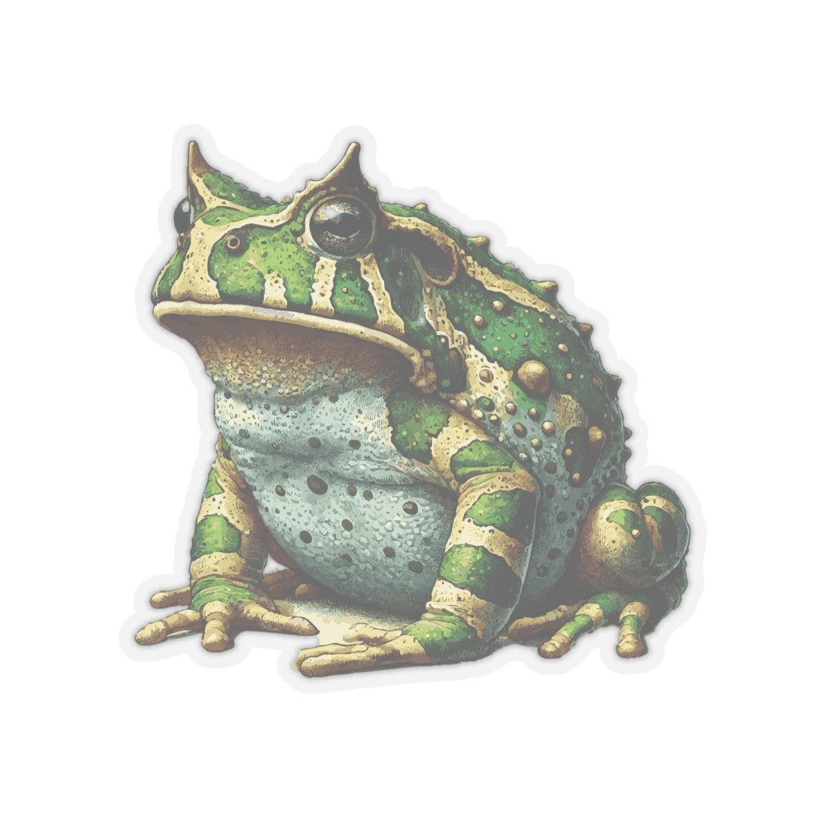 Horned Frog Stickers | Quirky Frog Gift for Biology Nerds | Peel-and-Play Fun