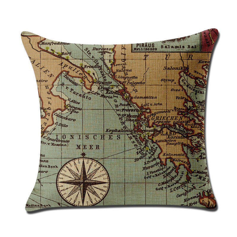 Home Decor Cotton Pillow Covers Square Mediterranean 17.5x17.5